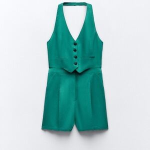ZARA NWT SLEEVELESS LINEN BLEND JUMPSUIT